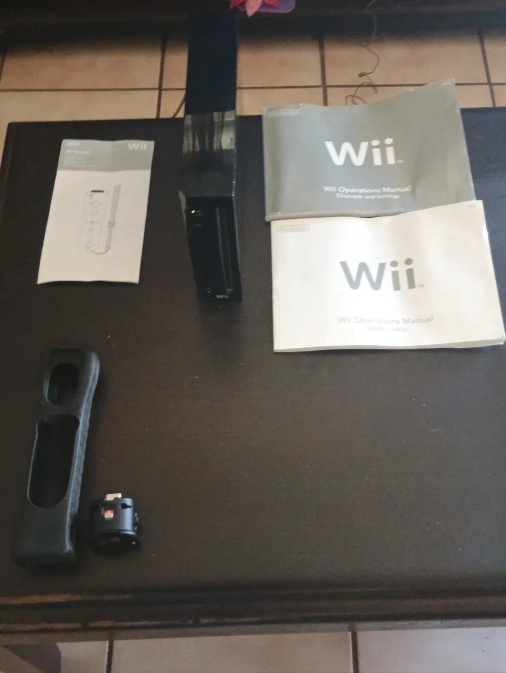 Nintendo Wii Console with Black Accessories and Game Lot